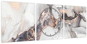 Tablou - Imitație de marmură (cu ceas) (90x30 cm)