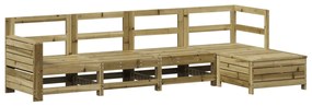 3250831 vidaXL Set canapea de grădină, 5 piese, lemn de pin tratat