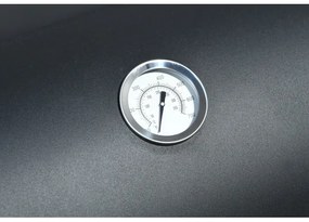 Grătar cu cărbuni cu afumătoare, negru/lemn