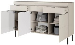 Comodă Sentia 157 cm cu trei uși și trei sertare - cașmir / negru