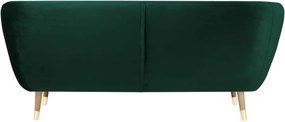Canapea cu tapițerie din catifea Mazzini Sofas Benito, verde închis, 188 cm
