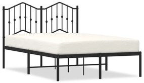 373786 vidaXL Cadru de pat metalic cu tăblie, negru, 120x190 cm