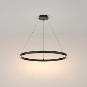Lustra LED suspendata design modern Rim negru 80cm, 3000K