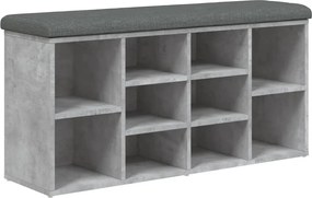 vidaXL Bancă de pantofi, gri beton, 102x32x50 cm, lemn prelucrat