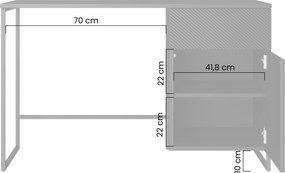 Biurou modern Asha 120 cm cu sertar - culoare cașmir / cadru cașmir