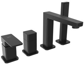 Sapho - Baterie de cadă cu montaj în 4 găuri TURSI, negru mat