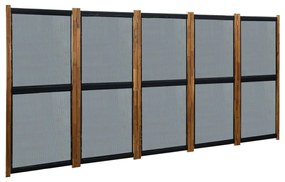 315604 vidaXL Paravan de cameră cu 5 panouri, negru, 350x170 cm