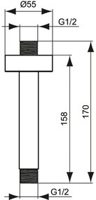 Brat dus vertical Ideal Standard Idealrain crom lucios 150 mm Crom lucios