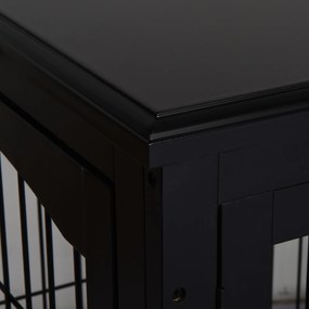 PawHut Cușcă pentru câine animale cușcă din MDF clasa E1 3 uși cu siguranță max. 30 Kg dim. 81L x 58l x 66Î cm negru | Aosom Romania