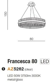 Lustra LED suspendata design elegant FRANCESCA 80