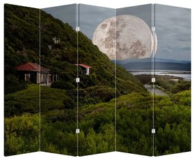 Paravan - Peisaj cu luna (210x170 cm)