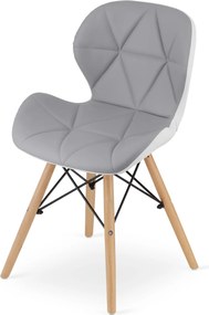 Scaun gri-alb LAGO din piele ecologica