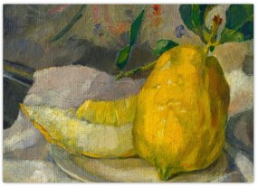 Tablou pe sticlă - French 19th Century, Melon and Lemon, reproducere (70x50 cm)