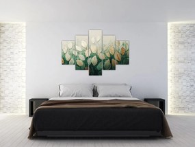 Tablou - Frunze verzi-aurii (150x105 cm)