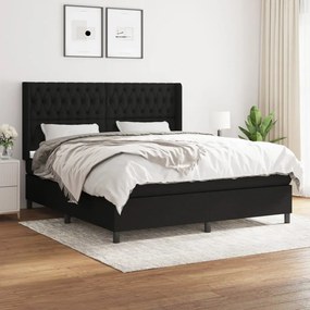 3131691 vidaXL Pat box spring cu saltea, negru, 180x200 cm, catifea