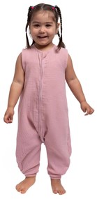 Sac de dormit copii de vara din muselina dubla cu picioare 18-36 luni Kidizi Pink 0.3 tog