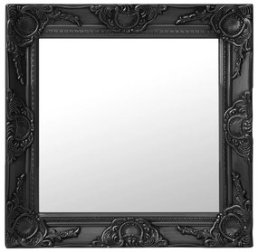 vidaXL Oglindă de perete în stil baroc, negru, 50 x 50 cm