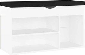 vidaXL Pantofar cu pernă, alb, 80x30x47 cm, lemn prelucrat