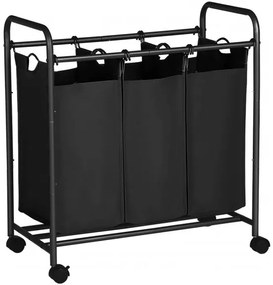 Cos De Rufe Cu Roti, Negru, 77 x 41 x 81.5 cm