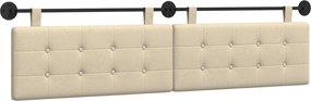 vidaXL Cap de pat suspendat Pe perete Crem 210 x 55 x 5 cm țesătură
