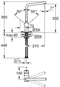 Grohe Minta Baterie chiuveta bucatarie monocomanda, pipa L