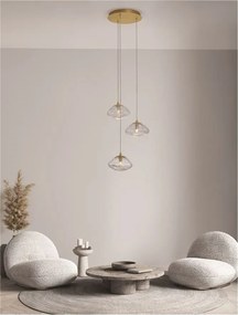 Lustra moderna cu 3 Pendule design decorativ KING aurie