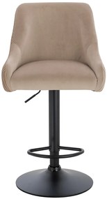 HR920W Scaun Latte din Catifea cu Bază Neagră