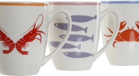 Cană din porțelan cu motive marine, 380 ml, 12×8,5×10 cm, „Aigua"