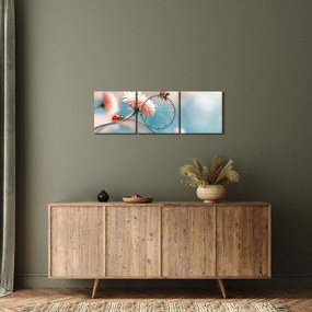 Tablou - Buburuze pe floare (cu ceas) (90x30 cm)
