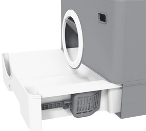 PawHut Bacă de litter pentru pisici casă de toaletă litter pentru pisici dublă ușă batantă și superioară 52 x 41 x 38,5 cm gri | Aosom Romania