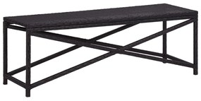 vidaXL Bancă de grădină, negru, 120 cm, poliratan