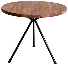 Masuta de cafea rotunda din salcam Panama 60x60x50 cm maro