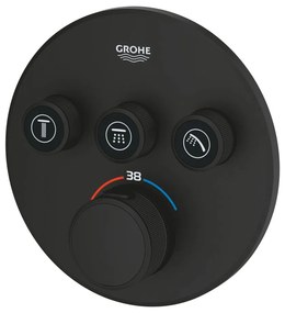 Baterie cada sau dus termostatata Grohe SmartControl negru mat