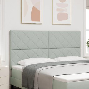 vidaXL Tăblie cap Pe perete Geometric Gri deschis 180 cm Catifea