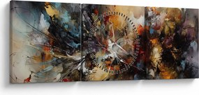 Tablou - Grafică abstractă (cu ceas) (90x30 cm)