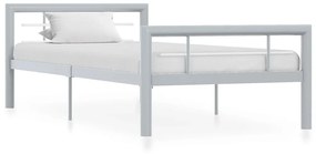 284557 vidaXL Cadru de pat, gri și alb, 100 x 200 cm, metal