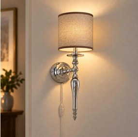 BRILAGI - Lampă de perete NUBILA 1xE27/60W/230V crom lucios/maro