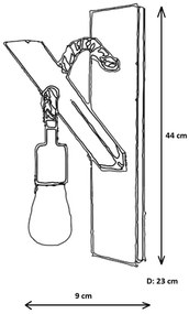Aplica de perete AHSAP 1xE27/40W/230V pin nuc