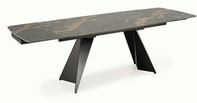 Masa extensibila ARMANI, negru cu efect de marmura/negru, piatra sinte