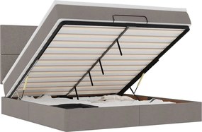 vidaXL Cadru de pat otoman cu saltea Taupe 180x200cm Material