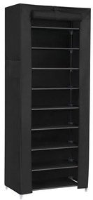 Dulap textil de depozitare MATIS 58x160 cm, cu polițe, negru