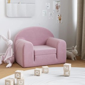 Canapea extensibila pentru copii, roz, plus moale
