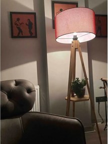 Lampadar cu masuta metal-,nuc-rosu, Homs, 153 cm,40010