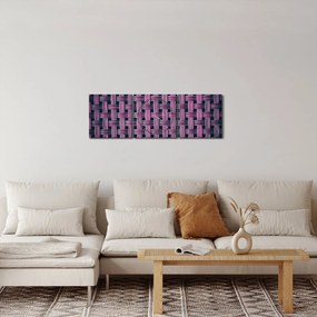 Tabloul textura în mov (cu ceas) (90x30 cm)