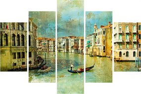 Tablou - Canalul de la Veneția și gondole (150x105 cm)