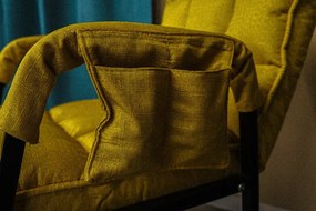 Fotoliu cu suport pentru picioare Yellow Perfetto