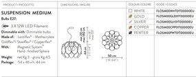 Lustra realizata manual Flora Mediu Gold