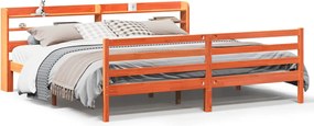 vidaXL Cadru de pat fără saltea, maro ceruit 200x200 cm lemn masiv pin