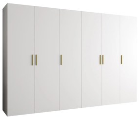 Dulap de haine 300 cm Borry 1 (alb + Auriu). 1125793