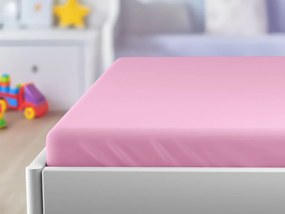 Cearsaf din jersey pentru patut de copii EXCLUSIVE 70x140 cm roz